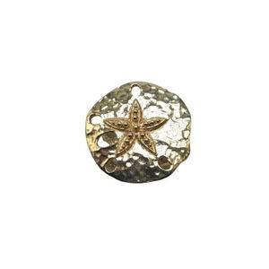 Sand Dollar Hammered Scarf Clip Gold Tone Vintage